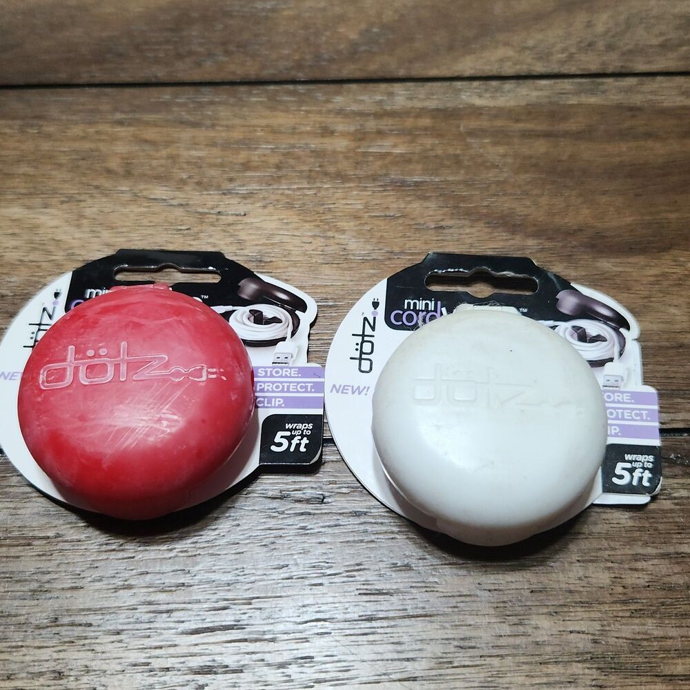 Set Of Two Dotz Mini Cord Wrap Red & White (New)